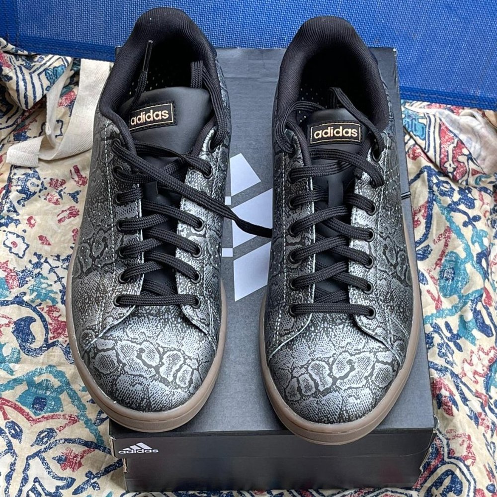 Adidas Advantage Black Snakeskin 9.5Womens/42EU